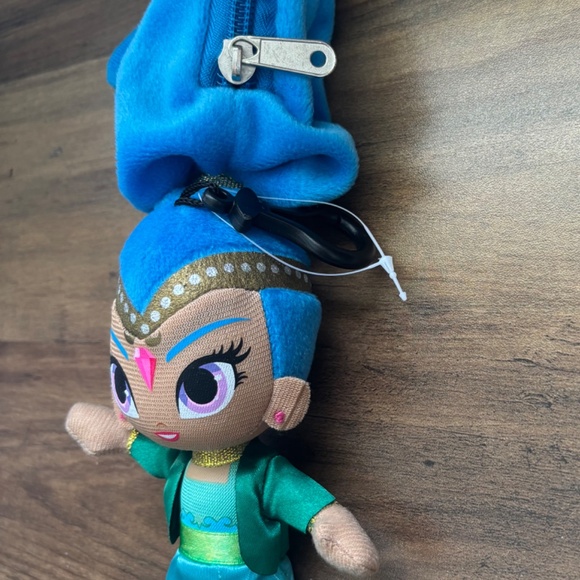 NEW Nickelodeon Shimmer & Shine Plush SHINE Toy Doll Bag Clip Zipper Coin Purse - Picture 5 of 10